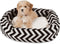 24 inch Black Chevron Sherpa Bagel Dog Bed