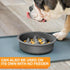 The Niner Slow Feed Bowl, Raised Peaks to Slow Down Eating, Fits Elevated Feeders, Holds up to 2 Cups, Gunmetal Grey