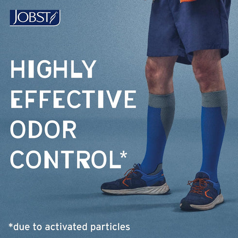 JOBST Sport Knee High Compression Socks, 20-30 mmHg, Medium, Black/Cool Black