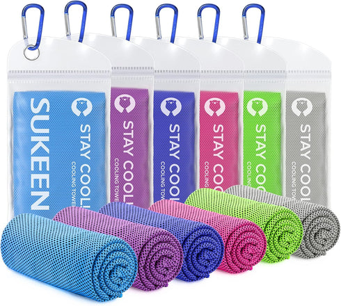 Sukeen Cooling Towel (40"x12") - Soft Breathable Cold Towel for Neck & Head, Yoga, Golf, Gym, Camping, Running