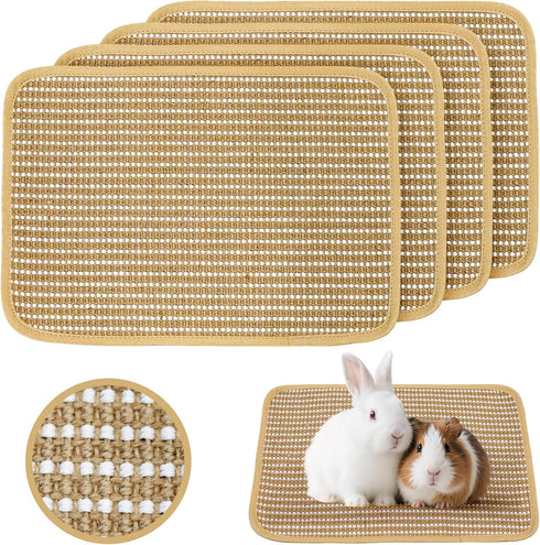 KEPYDRMTF Rabbit Scratching Pad, Sisal Scratching Pad for Bunny, Guinea Pig, Cat. Resting