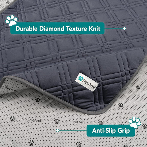 PetAmi Waterproof Cooling Mat for Dog, Premium Anti-Slip Indoor Dog Cool Pad for Sleeping, Grey, 60x80, Q-MAX Large