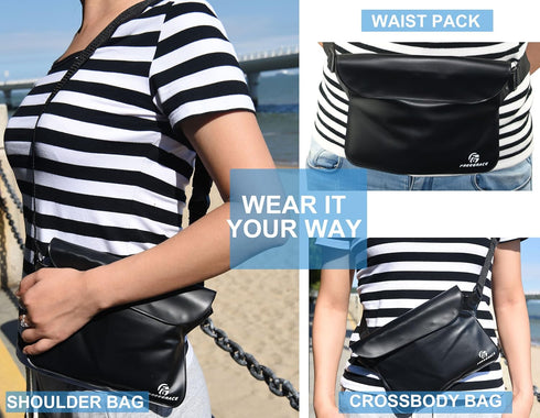 Freegrace Waterproof Pouches with Waist Strap - Keep Phone & Valuables Dry for Boating, Swimming