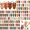 Huhumy 100 Pcs Thanksgiving Fall Dog Bandanas Bulk Autumn Pet Scarf Triangle Dog