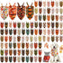 Huhumy 100 Pcs Thanksgiving Fall Dog Bandanas Bulk Autumn Pet Scarf Triangle Dog