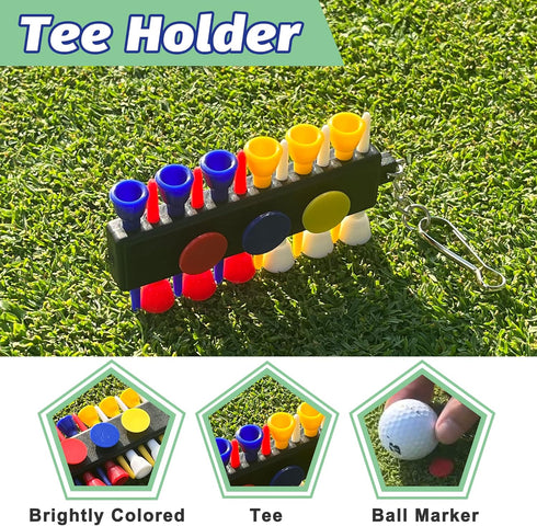 Golf Essentials Kit, 29 in 1 Cleaning Kit with Towel, Brush, Golf Balls, Stencils, Tee, and Repair Tool
