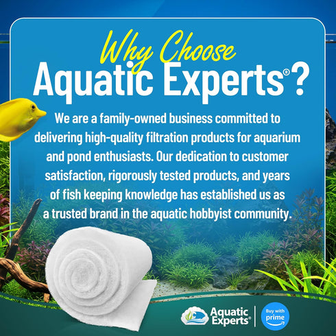 Aquatic Experts Aquarium Filter Floss - FilterFirst Aquarium Filter Pad, 12" x 72" by ¾ to ½ Thick