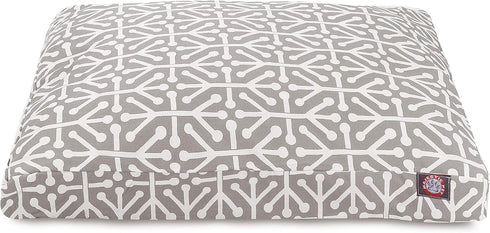 Gray Aruba Medium Rectangle Indoor Outdoor Pet Dog Bed with Removable Washable Cover by Majestic Pet Products