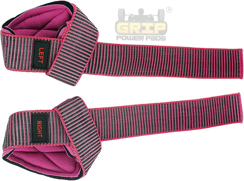Heavy Duty Lifting Straps, Neoprene Padded, 1 Pair Wrist Wraps with Rubber Grip Support