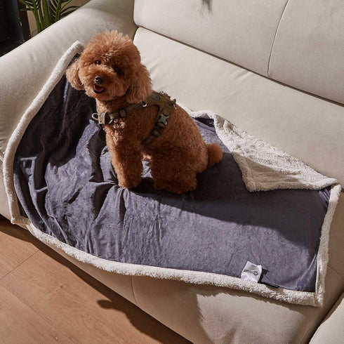 Puppy Blanket, Super Soft Sherpa Dog Blankets and Throws, Cat Fleece Sleeping Mat for Small Animals 45x30 Grey