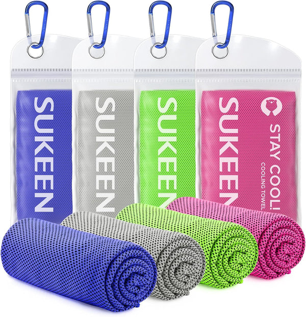 Sukeen Cooling Towel for Neck and Face (40"x12"), Microfiber Bulk Cooling Towels