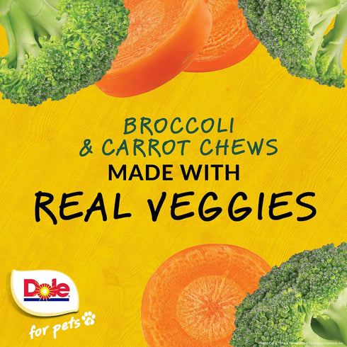 Freshly Fetched Dog Chews, Assorted Broccoli & Carrot Flavor Dog Treats, 7oz | Flavored with Real Veggies, No Wheat, Corn, Soy, Artificial Flavors, Colors, or Preservatives