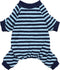 Fitwarm Blue and White Striped Dog Pajamas - Waffle Onesie for Small Dogs, Pet Cat Outfit, XXL