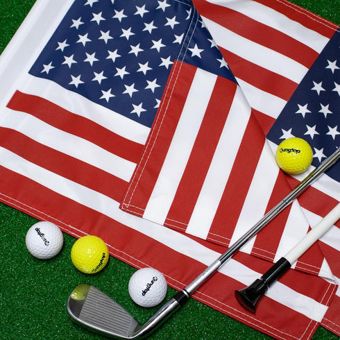 KINGTOP USA Golf Flag 20x14 Inch, Tube Inserted Dual-layer Nylon, Standard Putting Green Flags for Practice