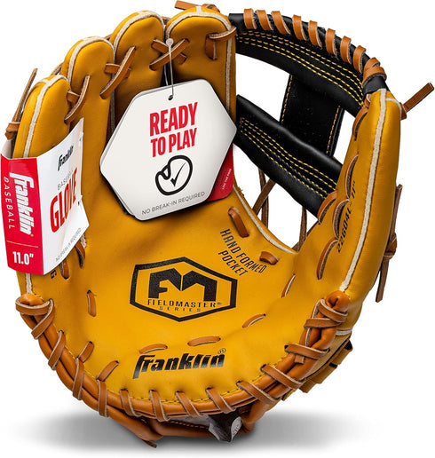 Franklin Sports Baseball + Softball Gloves - Field Master Adult + Youth, Right & Left Hand, Multiple Sizes