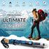 Trekking Poles for Hiking - 2 Folding Walking Sticks with Cork & Eva Grip, Lightweight Collapsible for Backpacking