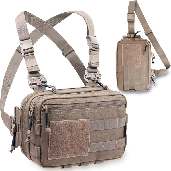 Tactical Chest Rig Bag for Concealed Carry, Molle Pouch IFAK EMT Medical Organizer for Outdoor Activities