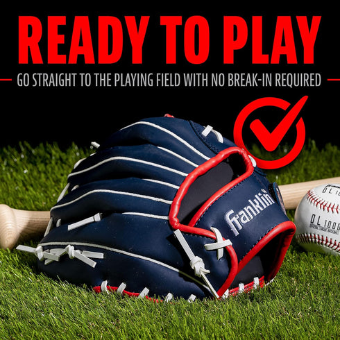 Franklin Sports Adult + Youth Baseball + Softball Gloves - Field Master Right + Left Hand Mitts