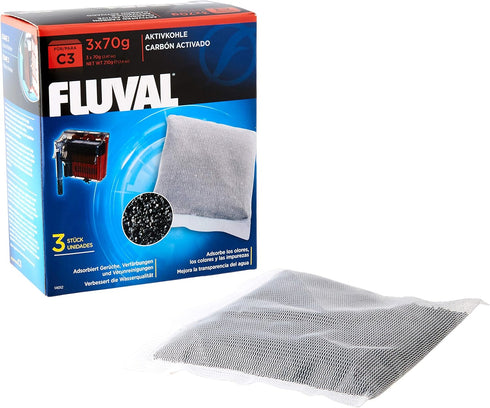 Fluval C3 Carbon, 3-Pack, Black