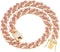 Gold Dog Chain Collar - Diamond Cuban Walking Metal Chain Collar with Secure Buckle for Medium Large Dogs (18inch,