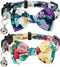Cat Pet Breakaway Collar with Bell, Bowtie Detachable Bow Adjustable Safety for Kitten Puppy 2pcs Yellow & Purple Oil
