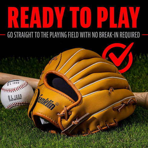 Franklin Sports Baseball + Softball Gloves - Field Master Adult + Youth, Right & Left Hand, Multiple Sizes