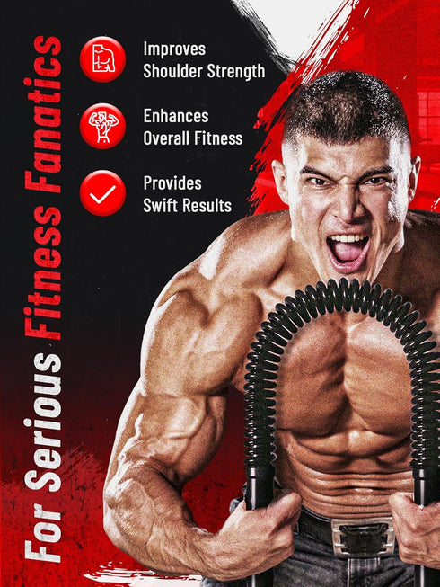 Zenooze Power Twister Flex Bar - Ultimate Upper Body Exercise Equipment for Strengthening Chest, Shoulders, Biceps,
