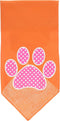 Mirage Pet Products Pink Swiss Dot Paw Screen Print Bandana, Orange, Large for Pets