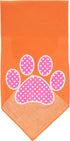 Mirage Pet Products Pink Swiss Dot Paw Screen Print Bandana, Orange, Large for Pets