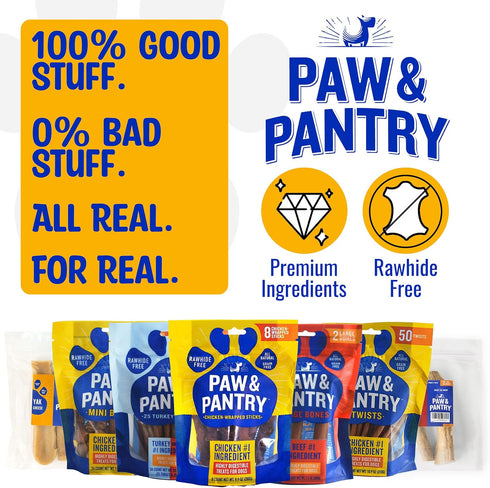 Paw & Pantry 5" Soft & Chewy USA-Chicken Wrapped Sticks for Dogs - Pack of 8, Grain-Free & Highly Digestible