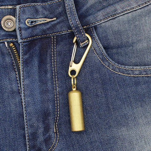 PPFISH Mini Brass Lighter, EDC Peanut Keychain Lighter, Waterproof Fire Starter for Survival