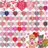 Reginary 72 Packs Valentines Day Dog Bandanas Heart Adjustable Pet Bandanas Triangle