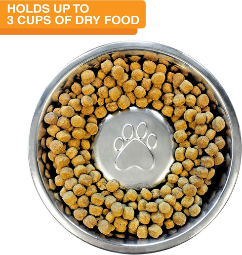Neater Pet Brands Stainless Steel Slow Feed Bowl for Dogs or Cats - Fits in Neater Feeders and Other Raised Feeders (3 Cup)