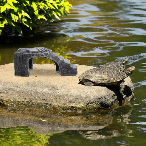 VILLCASE Habitat Basking Rock for Turtles - Large Basking Platform Ramp for Aquarium Decor Accessories