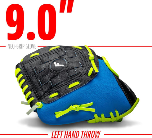Franklin Sports Teeball Glove, Left and Right Handed Youth Fielding Glove, 9.0 Inch, Ready to Play with Ball