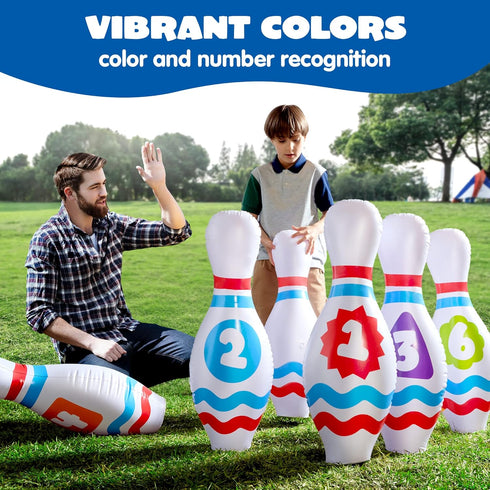 Set JOYIN Giant Inflatable Bowling for Kids and Adults, Christmas Birthday Party Games, Kids Education Motor Skills