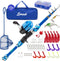 Kids Fishing Pole and Tackle Box, Rod and Reel Kit with Net, Travel Bag, Beginner’s Guide
