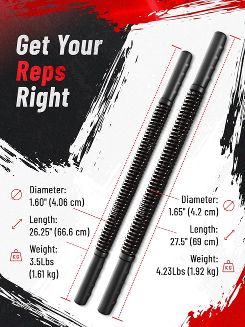 Zenooze Power Twister Flex Bar - Ultimate Upper Body Exercise Equipment for Strengthening Chest, Shoulders, Biceps,