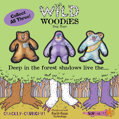 Durable Dog Toy with Squeaker | Tough Chew Toy, Wild Woodies - A Gorilly Named Billy Medium 9"