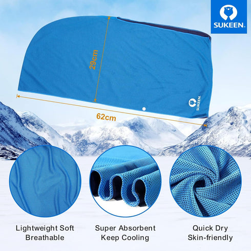 Sukeen Cooling Hoodie Towel, Absorbent Quick-Drying Cooling Towels for Neck and Face, UV Sun Protection Cooling Neck