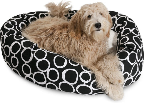 Majestic Pet Fusion Black Sherpa Bagel Bed, 24"