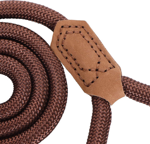 Mile High Life Premium Leather Dog Leash - Strong Rope Leash with Leather Handle, 4/5/6 Feet for Small Medium Large Dogs