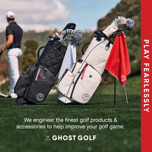 Ghost Golf Magnetic Towel (Greenside) - Premium Microfiber Towel with Magnet for Carts or Clubs - 18" x 18" (Black)