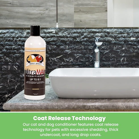 17 Oz. Best Shot UltraMAX Pro Conditioner, Detangling, and Hydrating Conditioner, Coat Release Technology, Sweet Pea