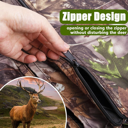 Hunting Camo Tree Stand Blinds - Camouflage Ground Blind with Zipper for Deer, Turkey Hunting (Frames Not Included)