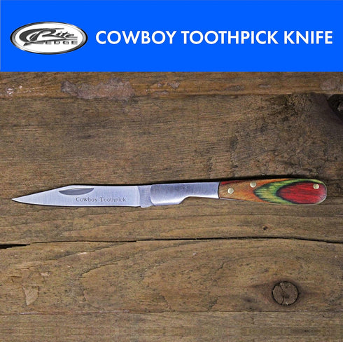 SZCO Supplies Cowboy Toothpick Knife, Silver and Brown