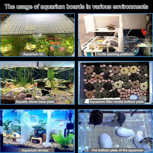 4 Aquarium Lid Hood Fish Tank Top Cover, Plastic Grid Panel Egg Crate Grate