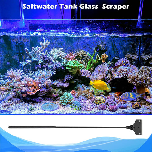 Aquarium Algae Scraper with 10 Blades, 21.65 Inch Glass Cleaner and Fish Tank Cleaner
