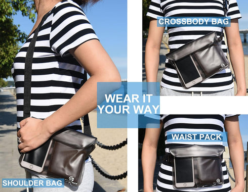Freegrace Waterproof Pouches with Waist Strap - Keep Phone & Valuables Dry for Boating, Swimming
