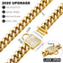 Gold Dog Collar with Zirconia Buckle, Cuban Link Chain Bling Collar for Small Medium Large Dogs